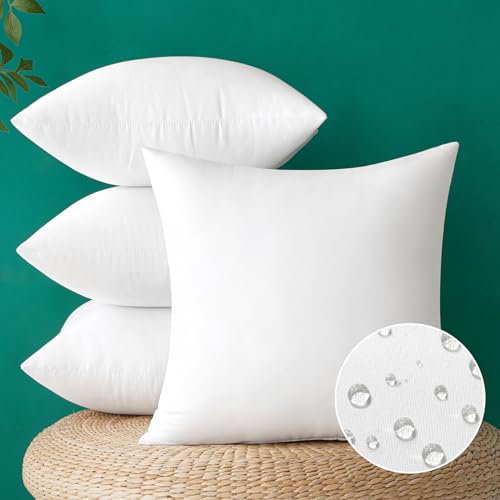 MIULEE Pack of 4 20x20 Inch Outdoor Pillow Inserts Waterproof Decorative Throw Pillow Insert