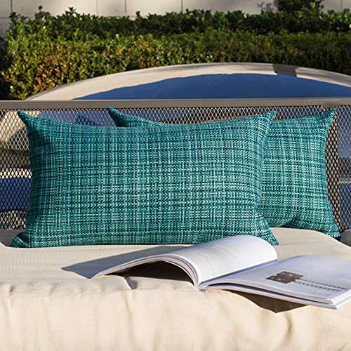 Kevin Textile Pack of 2 Decorative Outdoor Waterproof Throw Pillow Covers Lumbar Pillowcases Modern Cushion Cases for Patio C