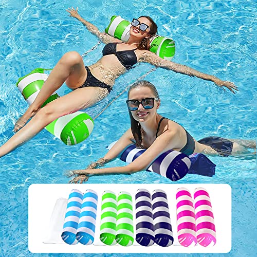 4 Pack Upgrated XL Water Pool Floats, 4-in-1 (Hammock, Saddle, Lounge Chair, Drifter) Multi-Purpose Water Pool Float
