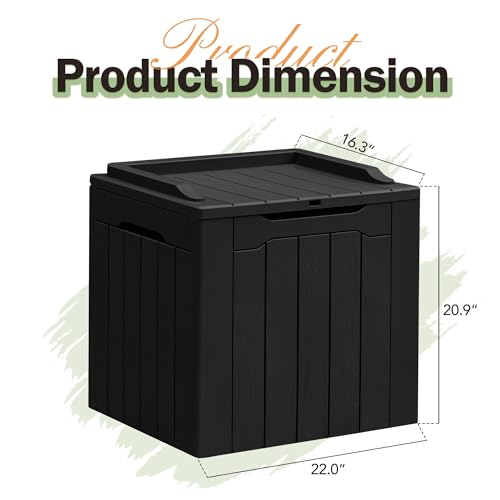 Greesum 31 Gallon Resin Deck Box All Weather Outdoor Storage Boxes for Patio Furniture Set,Outdoor Toys,Garden Tools,Black