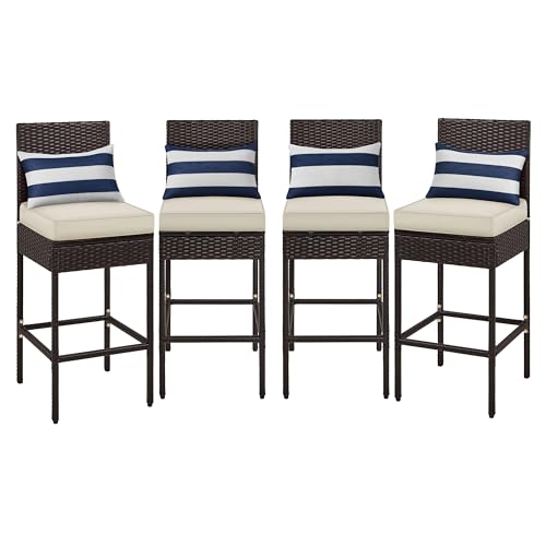 Yaheetech Set of 4 Patio Bar Stools