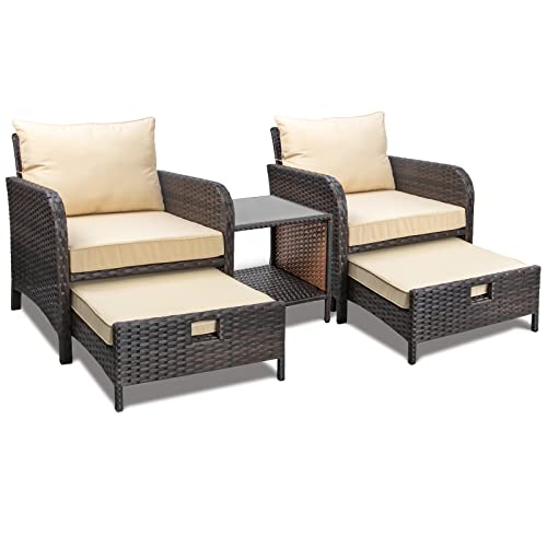 LEVELEVE Balcony Furniture 5 Piece Patio Conversation Set