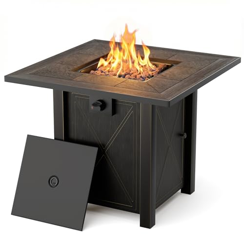 HOTEAGLE 30" Propane Fire Pit with Premium Ceramic Tabletop