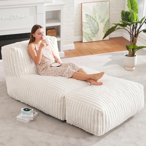 Hobestluk Big Bean Bag Lounger Chairs Large Beanbag Chair for Adults Bean Bag Sofa with Memory Foam Filled for Living Room
