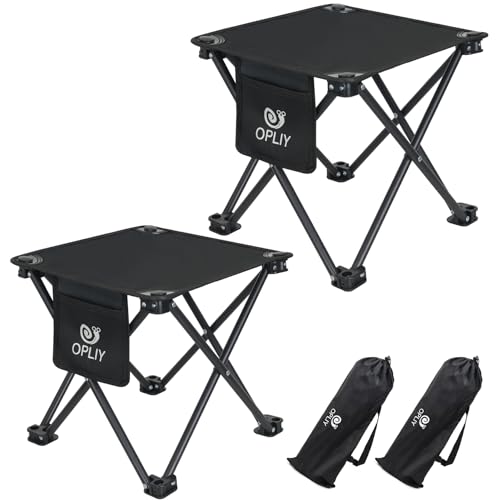 Opliy Camping Stool 2 Pack, 13 Inch Portable Folding Stool for Outdoor Gardening and Beach Hiking Fishing