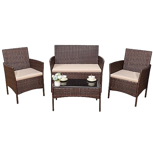 Devoko 4 Pieces Outdoor Patio Furniture Set