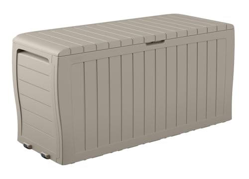 Keter Marvel Plus 71 Gallon Resin Outdoor Storage Box for Patio Furniture Cushions, Throw Pillows