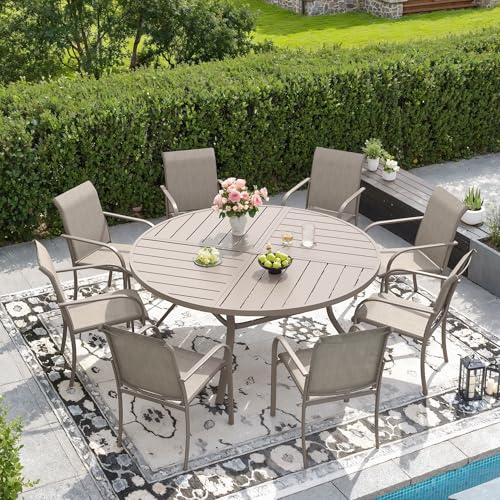 DIFY 9 Pieces Outdoor Patio Dining Set for 8