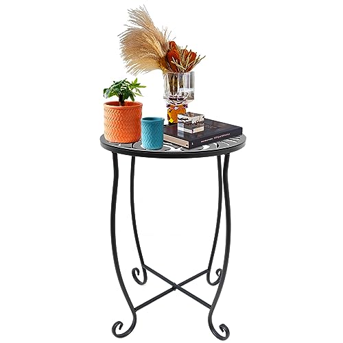 Fashion&cool Outdoor Side Tables, Weather Resistant Metal Patio Side Table