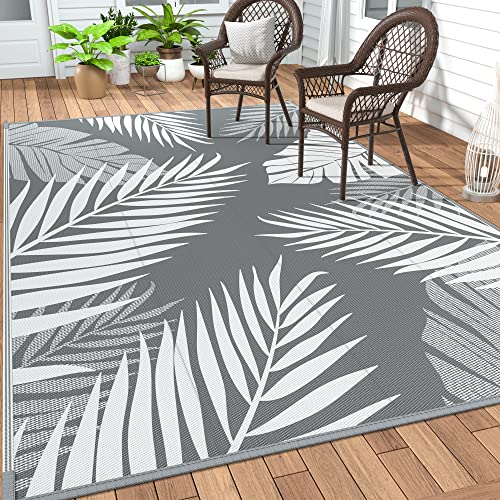 GENIMO Outdoor Rug 5' x 8' Waterproof for Patios Clearance, Reversible Plastic Straw Camping Carpet