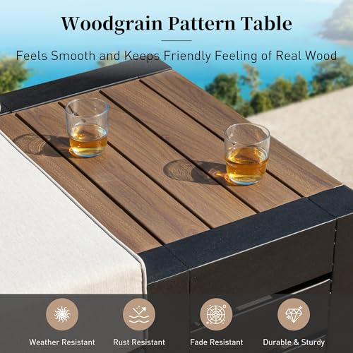 SUNSHINE VALLEY Upgraded 6-Piece Metal Patio Furniture Set with 5.9" Thick Cushion, Outdoor Sectional Furniture Conversation Set with Coffee Table & Side Table, Patio Modular L Shape Sofa for Backyard