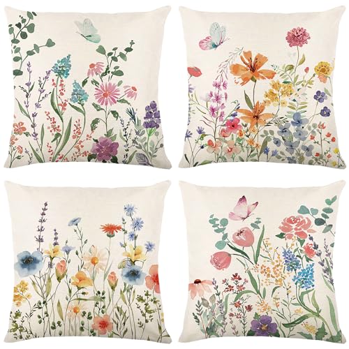 ONFAON Spring Decorations for Home - Spring Pillow Covers 18x18