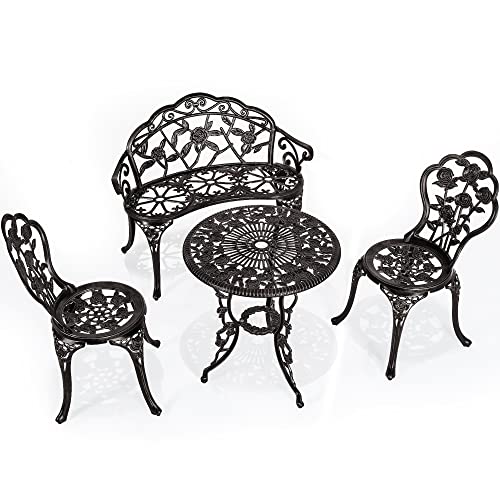 Sundale Outdoor Cast Aluminum Bistro Set of 4