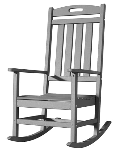 Outdoor Rocking Chair, All-Weather Resistant Poly Lumber Rocker Chair Outdoor