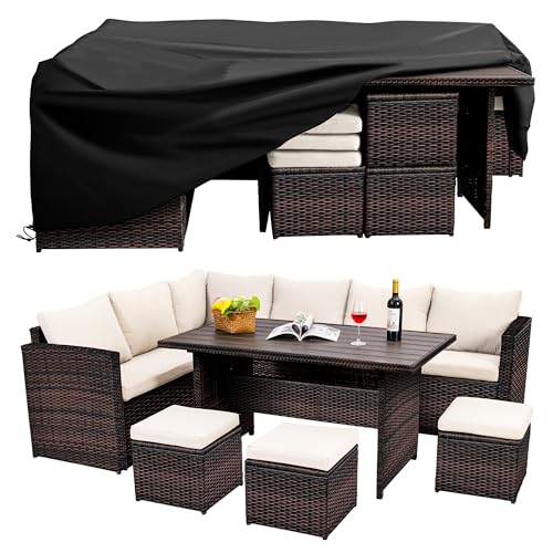 Wumiokio Patio Furniture Set, 7 Pieces Outdoor Patio Furniture with Dining Table&Chair