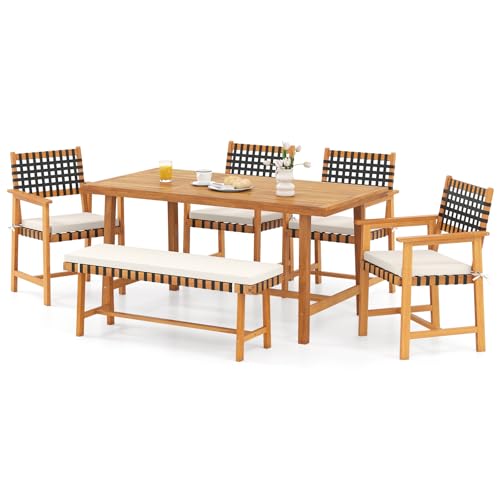 Tangkula 6 Piece Patio Dining Set for 5-6 People