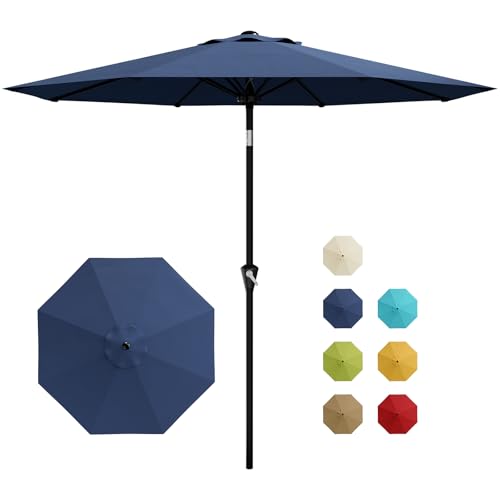 GarveeLife 9FT Umbrella Outdoor Patio, Table Umbrella with Push Button Tilt and Crank