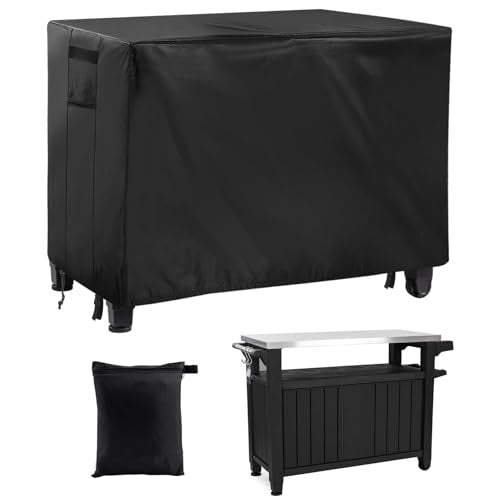 PAMASE Outdoor Dining Grill Cart Cover - 54"L*23"W*35"H, Compatible with Keter Unity XL Portable Cabinet Bar