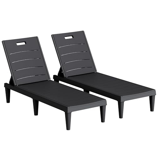 Homall Patio Chaise Lounge Chairs Set of 2, Outdoor Lightweight Lounge Chairs