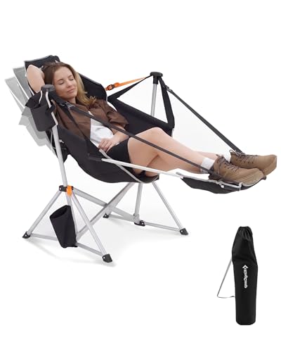 KingCamp Hammock Chair with Footrest – Heavy Duty Swinging Rocking Camping Chairs for Adults up to 400lbs