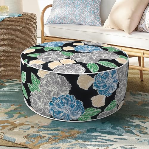 DYTXIII Inflatable Ottoman Stool D21 xH9 for Outdoor/Indoor Use, Water Repellent Patio Foot Rest with Portable Handle