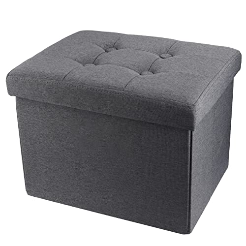ALASDO Storage Ottoman Footrest Stool Small Ottoman with Storage Foldable Ottomans Foot Rest Footstool Bench for Living Room