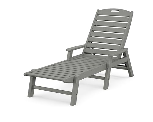 POLYWOOD NCC2280GY Nautical Arms Chaise, Slate Grey