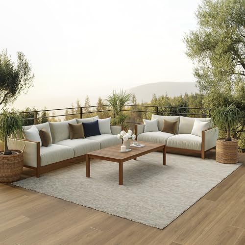 Nourison Home Positano Beige 8' x 10' Area Rug - Easy Clean, Non Shedding, Bed Room, Living Room, Dining Room