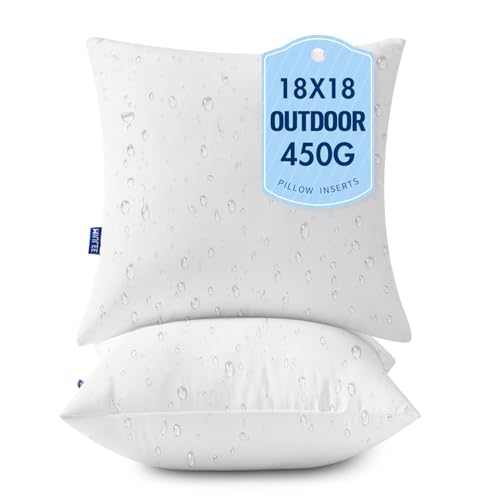 MIULEE 18x18 Outdoor Pillows, Set of 2 Throw Pillows Waterproof