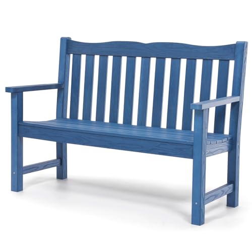 Stoog Outdoor Bench, 2-Person All-Weather HIPS Plastic Garden Bench with 800lb Capacity, Never Rot or Fade, Used for Patio