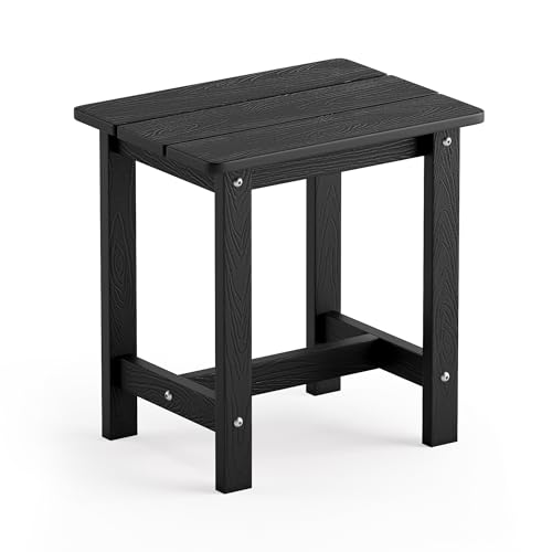 LUE BONA Outdoor Side Table, HDPS Small Outdoor Adirondack Side Tables, Outside End Table for Patio, Porch, Deck, Pool
