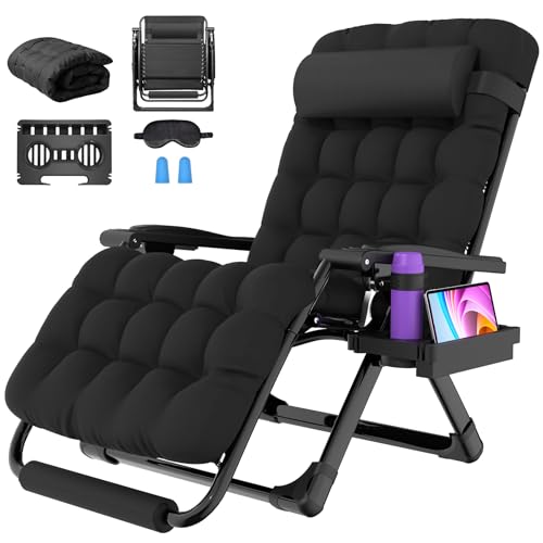 Suteck Oversized Zero Gravity Chair, 33In XXL Outdoor Recliner Chair w/Removable Cushion&Headrest