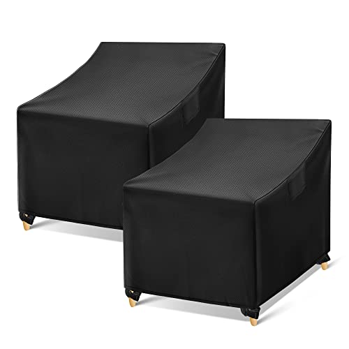 WLEAFJ Outdoor Chair Covers Waterproof, Black Lawn Patio Furniture Covers, Heavy Duty Wicker Garden Sofa Chair Cover