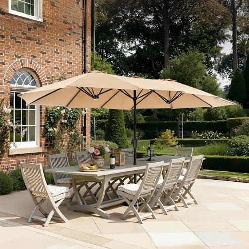 SUPERJARE 13FT Outdoor Umbrella for Patio, Double sided Pool Umbrellas with Fade Resistant Canopy